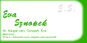 eva sznopek business card